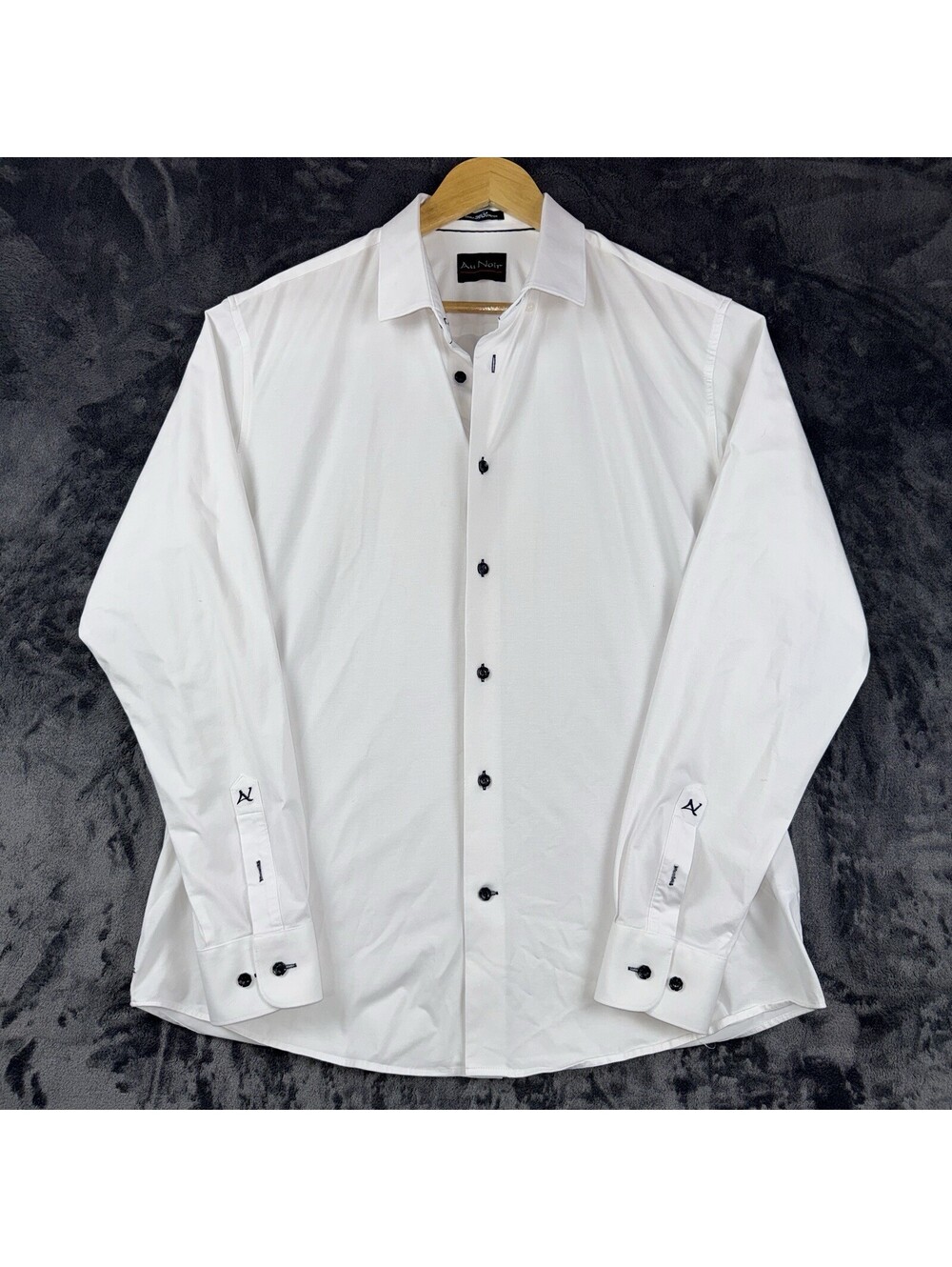 Au Noir Men’s 5 XL White Extensible 360 Stretch Long Sleeve Dress Shirt Formal